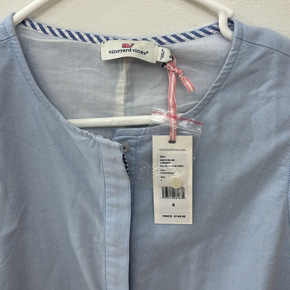 NWT Vineyard Vines Tie Waist Oxford Dress - Picture 3 of 6